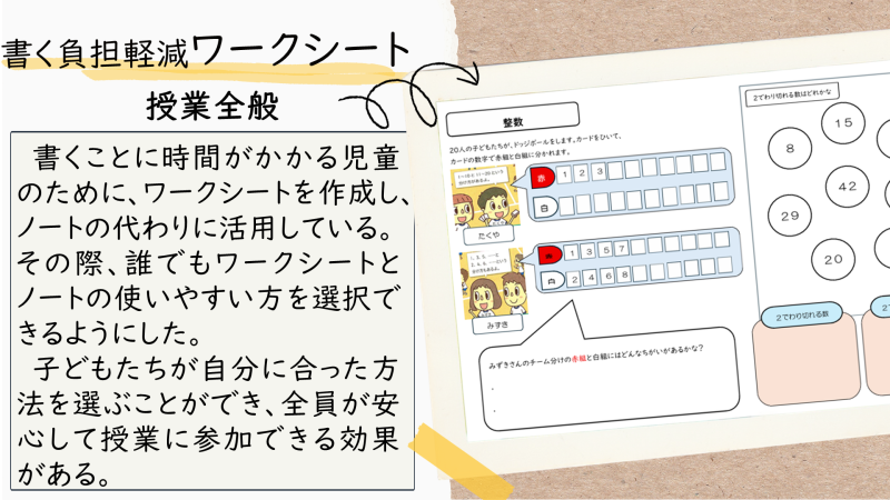授業　アイラボ（小　書く負担軽減ワークシート）