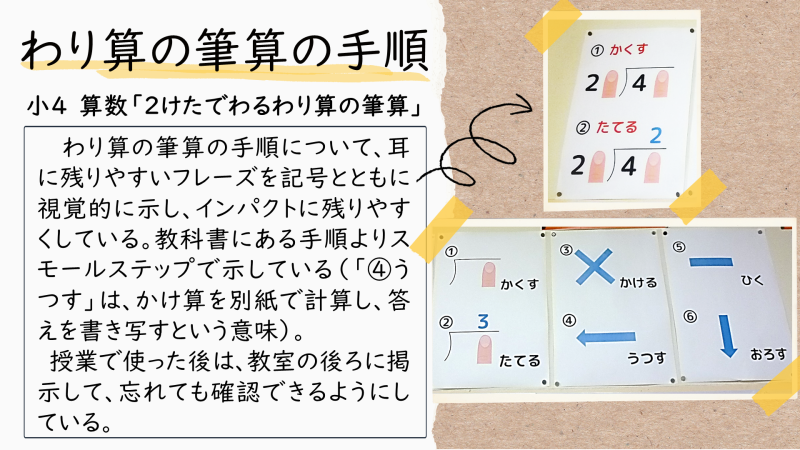 授業　アイラボ（小4　算数　わり算の筆算の手順）